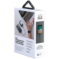 "Uniq Flex" USB-C / "Lightning" 18W nailoninis 30 cm kabelis - pilkas