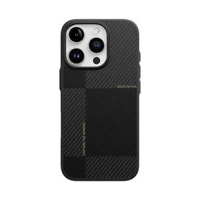 Rock Itin plonas Aramido pluošto Kevlar 600D dėklas Iphone 16 Pro juodas