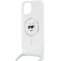 Karl Lagerfeld IML Choupette Head & Cord Magnetinis dėklas iPhone 14 / 13 / 15 - skaidrus