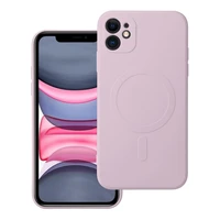 SILICONE MAG COVER dėklas telefonui, suderinamas su MagSafe, IPHONE 11 rožinis