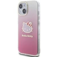 Hello Kitty IML Gradient Electrop Kitty Head dėklas telefonui iPhone 15 - rožinis