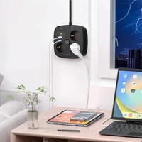 Tech-Protect PCS3X4 ilgintuvas, 3 lizdai, 2xUSB-A, 2xUSB-C 200 cm - juodas