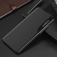 Dėklas telefonui Samsung Galaxy A72 4G juodas su stovu, Eco Leather View Case