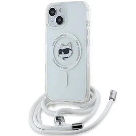 Karl Lagerfeld IML Choupette Head & Cord Magnetinis dėklas iPhone 14 / 13 / 15 - skaidrus