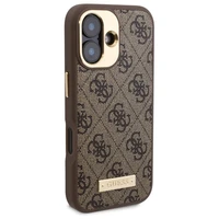 Guess 4G Logo Plate Magnetinis dėklas iPhone 16 - rudas