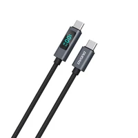 Dudao L7C USB-C - USB-C 100W kabelis su LED ekranu 1m - juodas
