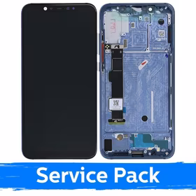 LCD ekranas suderinamas su Xiaomi Mi 8 su rėmeliu / mėlynas / (Service Pack)