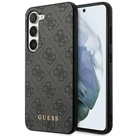 Guess 4G Metal Gold Logo dėklas telefonui Samsung Galaxy S24+ - juodas