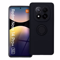 Dėklas telefonui su silikoniniu žiedu XIAOMI Redmi Note 14 Pro Plus 5G - juodas