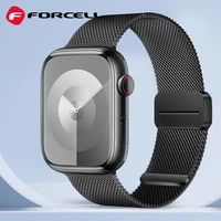 FORCELL F-DESIGN FA14 magnetinis nerūdijančio plieno dirželis APPLE laikrodžiui 42 / 44 / 45 / 49 mm juodas