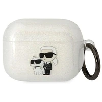 Karl Lagerfeld KLAPHNKCTGT Airpods Pro dėklas permatomas Blizgučiai Karl&Choupette