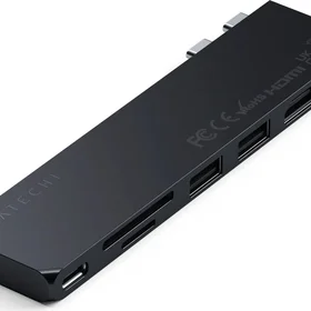 Adapter HUB 7in1 2 x USB C Satechi Pro HUB Slim ST-HUCPHSD for MacBook midnight