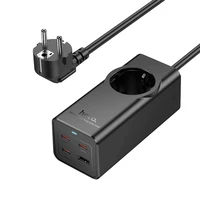 Maitinimo juosta 2 m Hoco 1 lizdas + USB A + 3 x USB C QC3.0 PD 3A 67W NS9 juoda