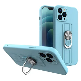Ring Case silikoninis dėklas su pirštų laikikliu ir stovu iPhone 11 Pro Max rudas