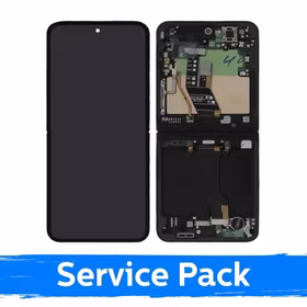 LCD ekranas suderinamas su Samsung F761 Z Flip7 FE (INNER) su rėmeliu / Vidinė juoda / (Service Pack)