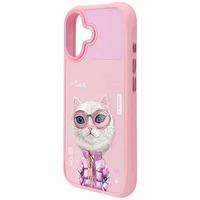 Nimmy Cool&Cute 2.0 Katės dėklas telefonui iPhone 17 - rožinis