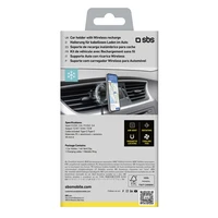 Išmaniojo telefono laikiklis su indukciniu įkrovikliu SBS TESUPFANWIR15W 15W, tvirtinamas prie oro angos, su aušinimu – juodas