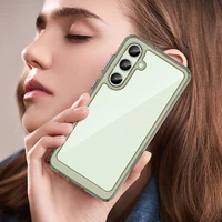 Kosmoso dėklas su gelio rėmu Samsung Galaxy S24 FE - permatomas juodas