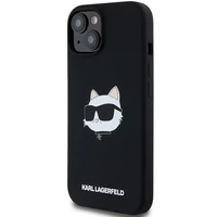 Karl Lagerfeld Silikoninis Choupette Head Magnetinis dėklas telefonui iPhone 15 Plus / 14 Plus – juodas