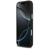 Guess Grūdėtas Trikampio logotipas Magnėtinis dėklas telefonui iPhone 17 Pro - juodas