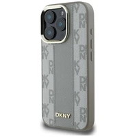 DKNY languotas raštas Magnetinis iPhone 16 Pro dėklas - smėlio spalvos