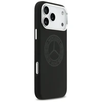 Mercedes silikoninis Vintage Logo MagSafe dėklas iPhone 17 Pro Max – juodas