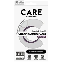 CARE by PanzerGlass Flagship Urban Combat Purple QI dėklas Samsung Galaxy S25 - skaidrus