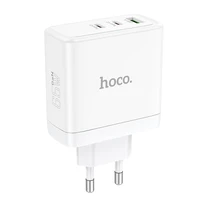 Įkroviklis Hoco 2 x USB-C + USB-A GaN QC PD 65W N30 baltas