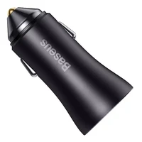 Baseus Golden Contactor Max automobilinis įkroviklis, 2x USB, 60W (pilkas)