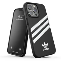 Adidas OR formuotas dėklas PU iPhone 13 Pro / iPhone 13 - juodas ir baltas