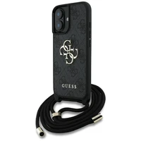 Guess 4G Big Logo Cord Stap dėklas telefonui iPhone 16 - juodas