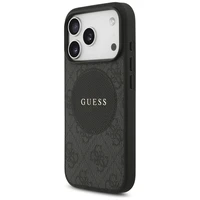 Guess 4G Circle Classic Logo Magnetinis dėklas telefonui iPhone 17 Pro - juodas