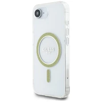 Guess IML Glitter Circle Magnetinis dėklas telefonui iPhone 16e - skaidrus