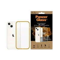 PanzerGlass ClearCase antibakterinis dėklas telefonui su Military Grade sertifikatu iPhone 13 / 14 / 15 - permatomas geltonas
