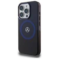 Mercedes MB dvigubo sluoksnio dviejų spalvų Magnetinis dėklas iPhone 16 Pro Max telefonui - mėlynas