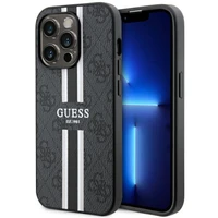 Guess GUHMP14LP4RPSK iPhone 14 Pro 6.1" juodas/juodas kietas dėklas 4G Printed Stripes MagSafe