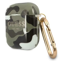 Guess GUA2UCAMA AirPods dėklas žalia/chaki Camo kolekcija