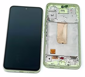 Ekranas Samsung A546 A54 5G 2023 su lietimui jautriu stikliuku ir rėmeliu Lime originalus (assembled service pack)