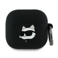 Karl Lagerfeld Silikoninis Choupette Head 3D dėklas AirPods 4 – juodas