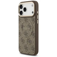 Guess 4G PU Classic Logo Magnetinis dėklas telefonui iPhone 17 Pro Max - rudas