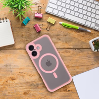 FULL MATTE MAG COVER magnetinis dėklas telefonui, suderinamas su MagSafe, skirtas XIAOMI REDMI NOTE 14 PRO 5G, šviesiai rožinis