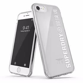SuperDry Snap iPhone 6/6s/7/8/SE 2020 / SE 2022 Skaidrus dėklas baltas 41573