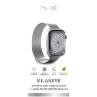 Puro Milanese nerūdijančio plieno dirželis Apple Watch 42 / 44 / 45 / 49 mm – sidabrinės spalvos