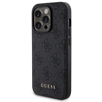 Guess 4G Metal Logo dėklas telefonui rinkinys iPhone 14 Pro + 5000mAh Magnetinė išorinė baterija - juoda