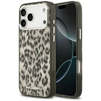 Karl Lagerfeld IML Leopardinio rašto Magnetinis dėklas telefonui iPhone 17 Pro Max - ruda