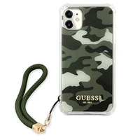 Guess GUHCN61KSARKA iPhone 11 6.1" / Xr žalias/chaki kietas dėklas Camo kolekcija