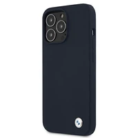 BMW Silicone Signature dėklas telefonui iPhone 13 Pro Max 6.7" - tamsiai mėlynas