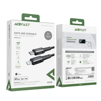Acefast C1-01 Lightning - USB-C MFi PD kabelis 30W 3A 480Mb/s 1.2m - juodas
