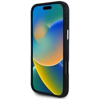 Guess Džinsinis trikampio logotipas MagSafe dėklas iPhone 16 Pro - juodas