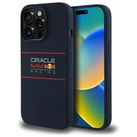 RED BULL dėklas telefonui IPHONE 14 Pro suderinamas su MagSafe RBHMP14L24SIHSRV (Silikoninis horizontalus centrinis logotipas) tamsiai mėlyna
